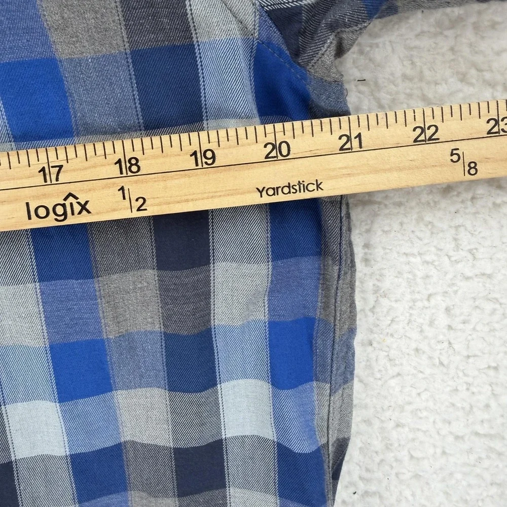 The North Face Shirt Mens Large Blue Plaid Long Sleeve Button‎ Front Casual